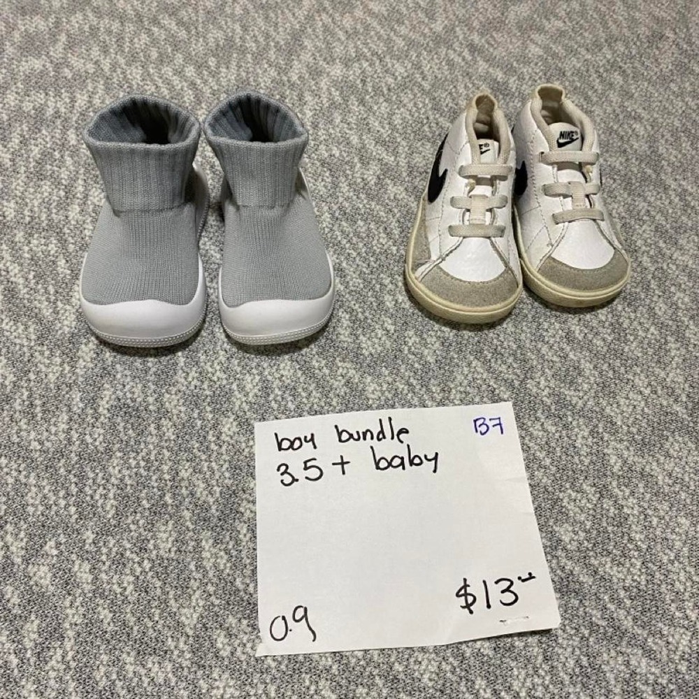 Baby boy bundle of 2 pairs of shoes size 3.5. SKU-B7#babygirl